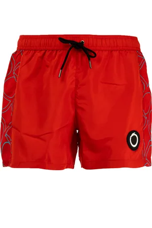 Trussardi KURZE UNIFARBENE HERREN-BADEHOSE MIT SEITLICHEM DRUCK
