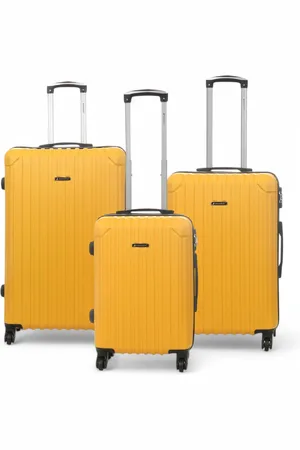 Infinity Hartschalen-Reisekoffer aus gelbem ABS mit 8 Rädern