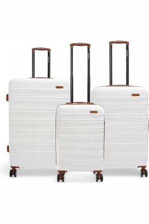 Infinity Erweiterbarer cremeweißer Hartschalenkoffer aus ABS mit 8 Rollen, robuster Reisekoffer, Urlaubsgepäck