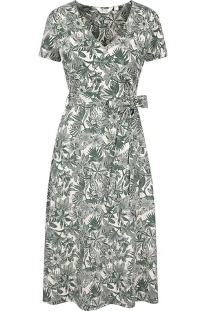 Mountain Warehouse "Santorini" Midikleid Wickel für Damen (Khakigrün)