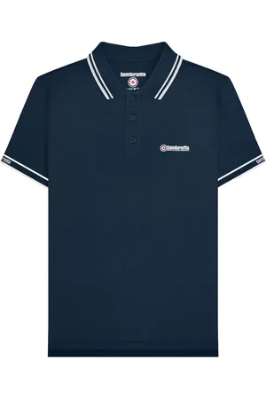 Lambretta "SS25" Poloshirt Ärmel mit Markenschriftzug für Herren (Marineblau)