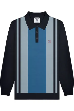 Lambretta "AW24" Poloshirt Verkleidet für Herren Langärmlig (Marineblau)