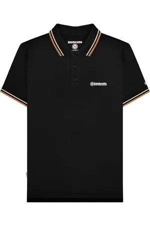 Lambretta "SS25" Poloshirt für Herren (Schwarz/Holzasche)