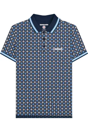 Lambretta "SS25" Poloshirt für Herren (Marineblau/Azure Blau)