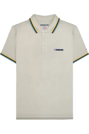 Lambretta "SS25" Poloshirt für Herren (Steingrau/Gelb/Rauchblau)