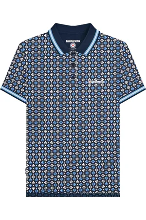 Lambretta "SS25" Poloshirt für Herren (Marineblau/Azurblau)