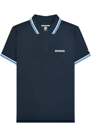 Lambretta "SS25" Poloshirt für Herren (Marineblau/Weiß/Blau/Rauchblau)