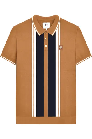 Lambretta "Greco" Poloshirt für Herren kurzärmlig (Tabak)