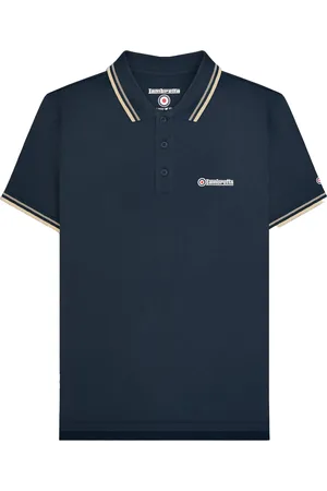 Lambretta Poloshirt für Herren (Marineblau/Asche/Cremefarbe)