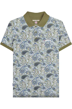 Lambretta "SS25" Poloshirt Mit Markenzeichen für Herren (Khakigrün/Marineblau)