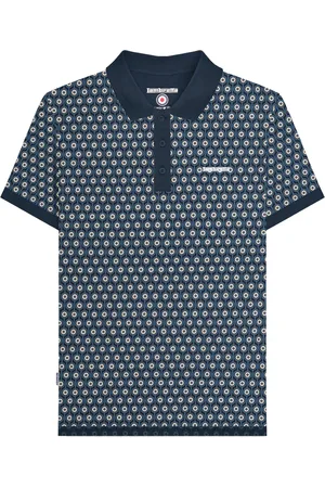 Lambretta "Roundel" Poloshirt für Herren (Marineblau/Silber)