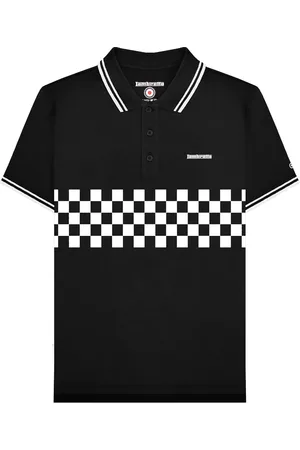 Lambretta "SS25" Poloshirt Mit kontrastfarbenen Streifen für Herren ( /Weiß)