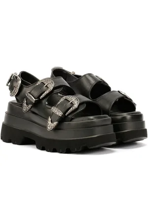 Buffalo Jupiter Ari West Damen Schwarze Sandalen