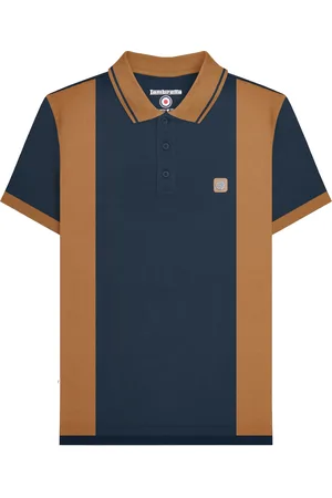 Lambretta "SS24" Poloshirt für Herren (Marineblau/Tabak)
