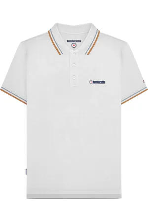 Lambretta "SS25" Poloshirt für Herren (Weiß/Himmel)