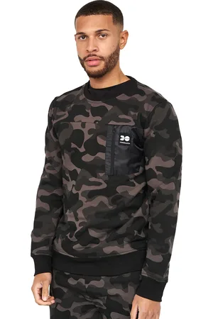 Crosshatch "Velmax" Sweatshirt Rundhalsausschnitt für Herren (Tarnfarbe)