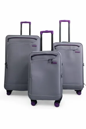 Infinity Leichtes graues Softshell-Reisekoffer-Set mit 8 Rädern