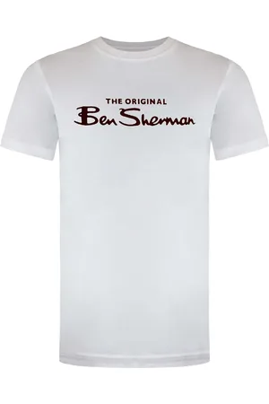 Ben Sherman – Weißes Herren-T-Shirt mit großem Logo