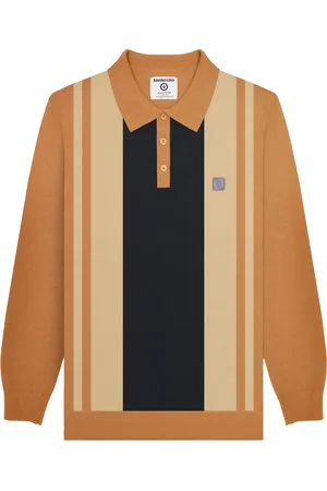 Lambretta "AW24" Poloshirt Verkleidet für Herren Langärmlig (Tabak)