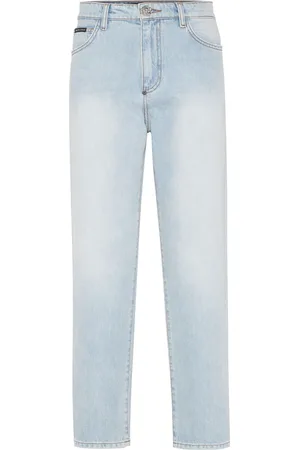 Philipp Plein Denim Trousers Mom Fit Hexagon