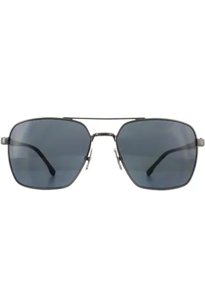 HUGO BOSS Lunettes De Soleil 1045/S V81 IR Ruthénium Sombre Ruthénium Gris Bleu