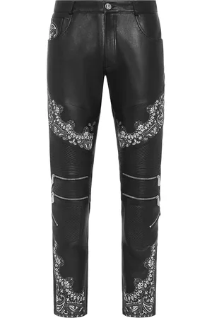 Philipp Plein Lederhose Paisley