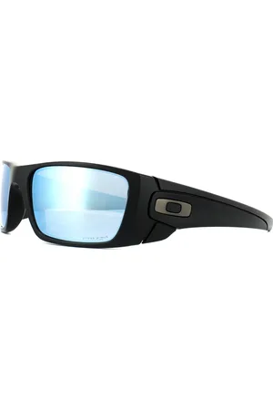 Oakley Wrap Mens Matt Black Prizm Deep Water polarisierte Sonnenbrille