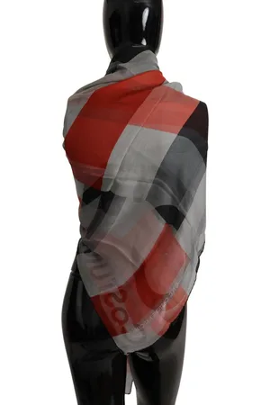 Costume National Damen Roter geometrischer Seidenschal