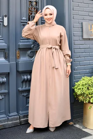 HERITA Ballonärmel Reißverschluss Abaya