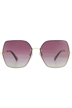 Polaroid Square Womens Violet Burgundy Gradient Polarisierte Sonnenbrille