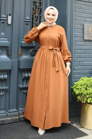 HERITA Ballonärmel Reißverschluss Abaya