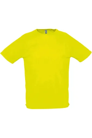 Sols Herren Sporty Performance T-Shirt, Kurzarm, Rundhals (Neongelb)