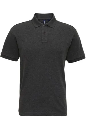 Asquith Herren Super Smooth Knit Polo Shirt (Black Heather)