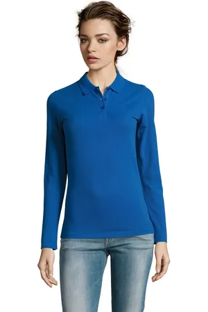Sols Womens/Ladies Perfect Long Sleeve Pique Polo Shirt (Königsblau)