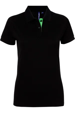 Asquith Damen/Damen Kurzarm-Poloshirt mit Kontrast ( /Limette)