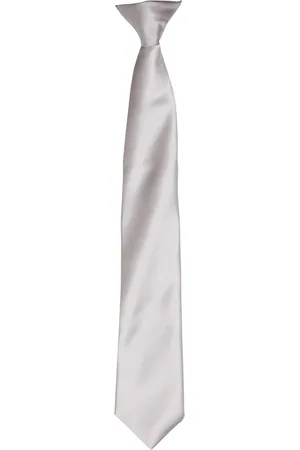 Premier Colours Herren Satin Clip Krawatte (Silber )