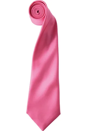 Premier Herrenkrawatte aus Satin (schmales Blatt) (Fuchsia)