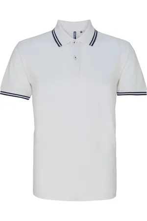 Asquith Herren Poloshirt mit klassischer Passform (Weiß/Navy)
