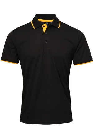 Premier Mens Contrast Coolchecker Polo Shirt ( /Sonnenblume)