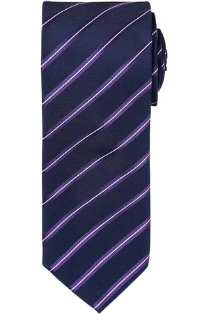 Premier Mens Sports Streifendesign Formal Work Krawatte (Navy/ Lila)