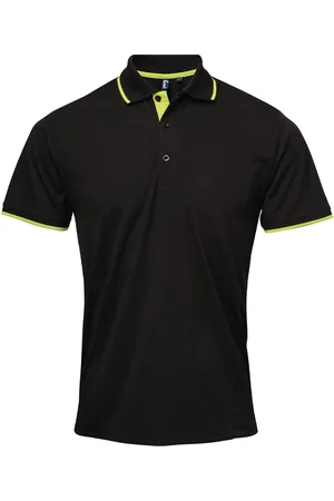 Premier Mens Coolchecker Contrast Pique Polo Shirt ( /Limette)