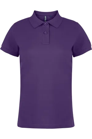 Asquith Unifarbenes Poloshirt - Damen (Purpur)