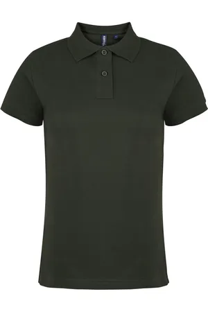 Asquith Unifarbenes Poloshirt - Damen (Flaschengrün)