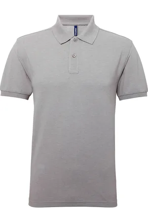 Asquith Herren Kurzarm Performance Blend Polo Shirt (Heather Grey)