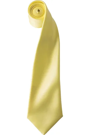 Premier Herren-Krawatte aus Satin (schmale Klinge) (Zitrone)
