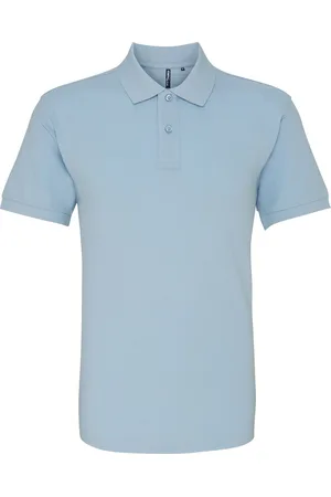 Asquith Mens Plain Kurzarm-Poloshirt (Sky)