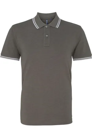 Asquith Herren Poloshirt mit klassischer Passform (Holzkohle/Weiß)