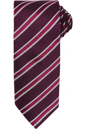 Premier Mens Waffle Stripe Formal Business Tie ( /Aubergine)