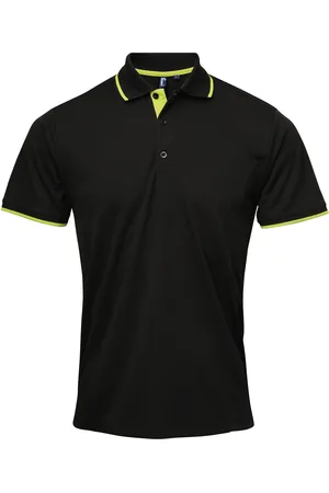 Premier Mens Contrast Coolchecker Polo Shirt ( /Limette)