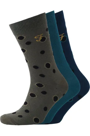 Farah "Norton" Socken für Herren (3er-Pack) (Moosgrün/Kornblumenblau)